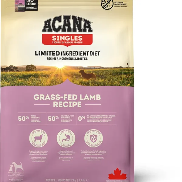 Pienso acana canine adulto singles grass-fed 2kg: nutrición premium para perros