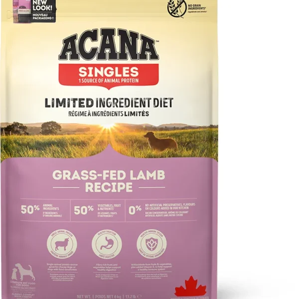 Pienso acana canine adulto singles grass fed 6kg: nutrición natural para perros