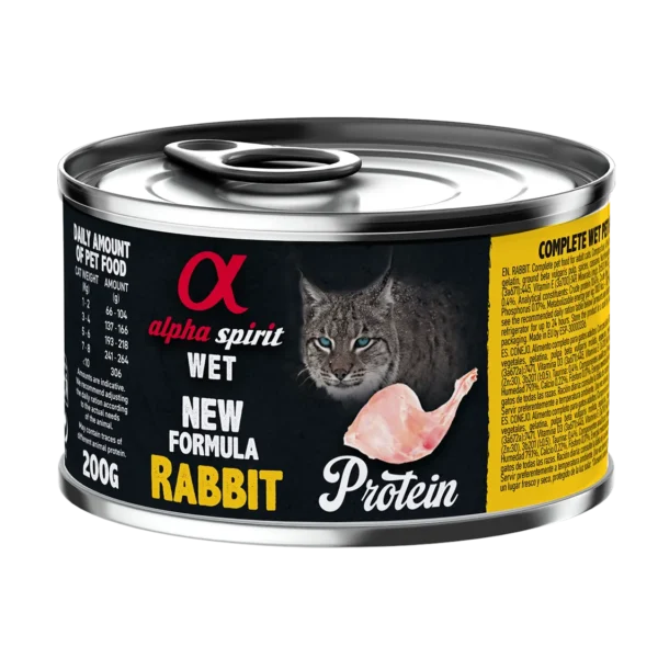 Comida húmeda para gatos alpha spirit feline conejo - pack 6x200g