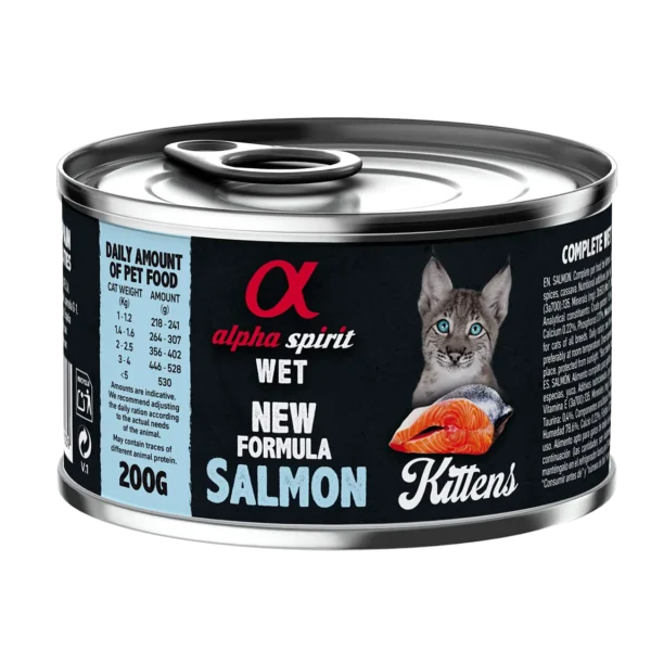 Comida para gatitos alpha spirit feline kitten salmón - pack 6x200g