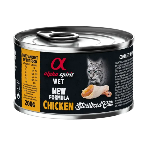 Comida para gatos esterilizados alpha spirit pollo - pack 6x200g