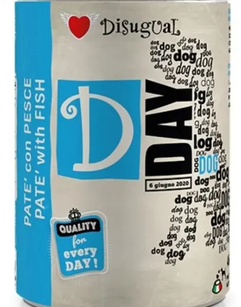 Disugual d-day dog pescado 6x400 gramos: comida premium para perros