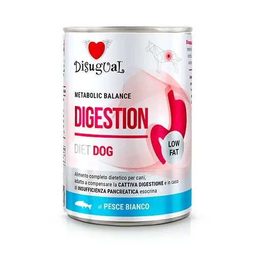 Disugual dieta para perros digestión baja en grasa con pescado blanco 6x400g - salud y bienestar