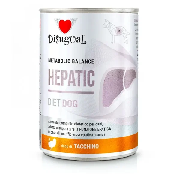 Alimento dietético para perros disugual hepático de pavo - pack 6x400g