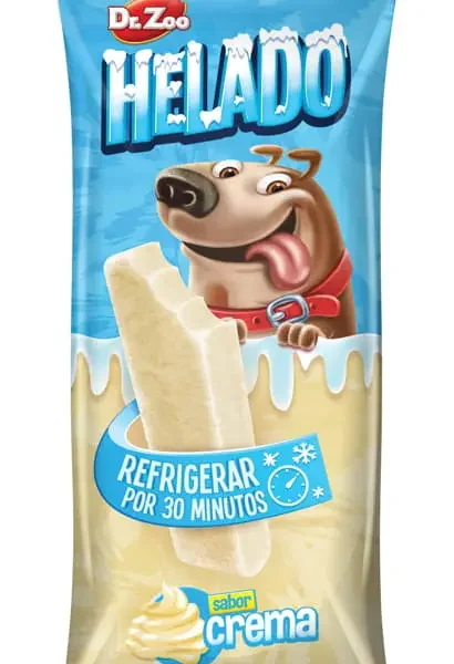 Helado para perros dr.zoo crema 24x50gr: refrescante delicia para mascotas