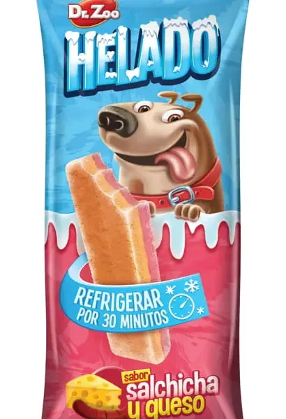 Helado para perros sabor salchicha y queso dr.zoo - pack 24x50gr: delicia refrescante para mascotas