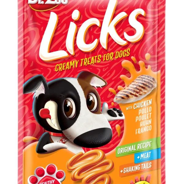 Deliciosos licks de pollo para perros dr zoo - pack ahorro 12x4x15g