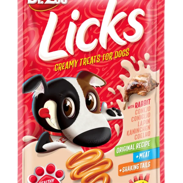 Snacks saludables dr. zoo licks para perros y conejos – pack 12x4x15g