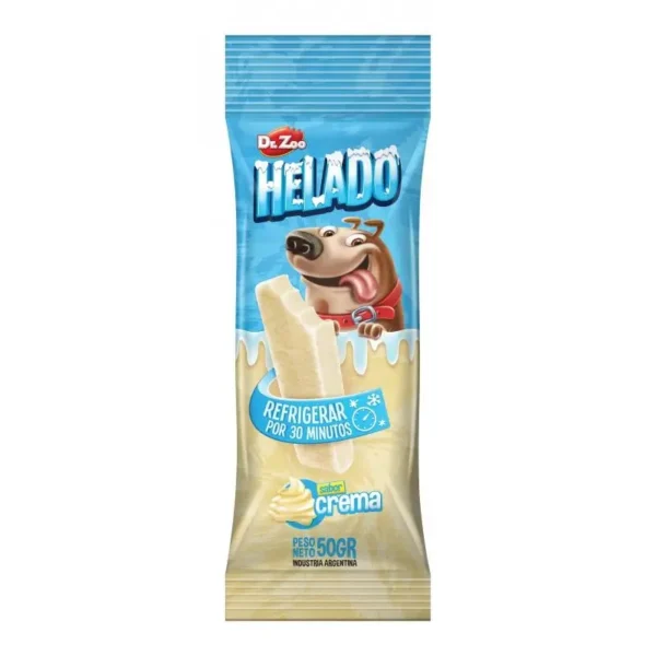 Helado para perros dr. zoo: deliciosa crema 6x50gr para mascotas felices y saludables