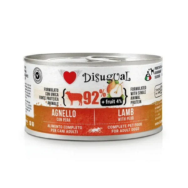 Comida para perros disugual fruit dog cordero y pera 12x150 gramos - nutrición saludable