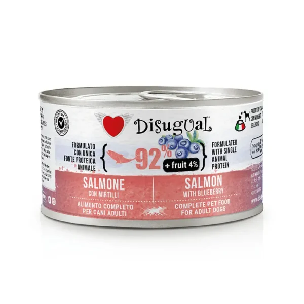 Disugual fruit dog: salmón y arándanos para perros - pack 12x150 gramos
