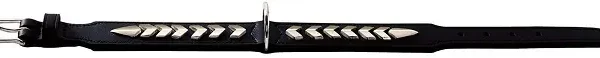 Elegante collar de cuero negro niq shark 60 cm para hombre