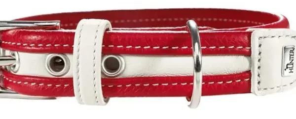 Elegante collar niq madeira nappa rojo/blanco de 40 cm - moda y estilo