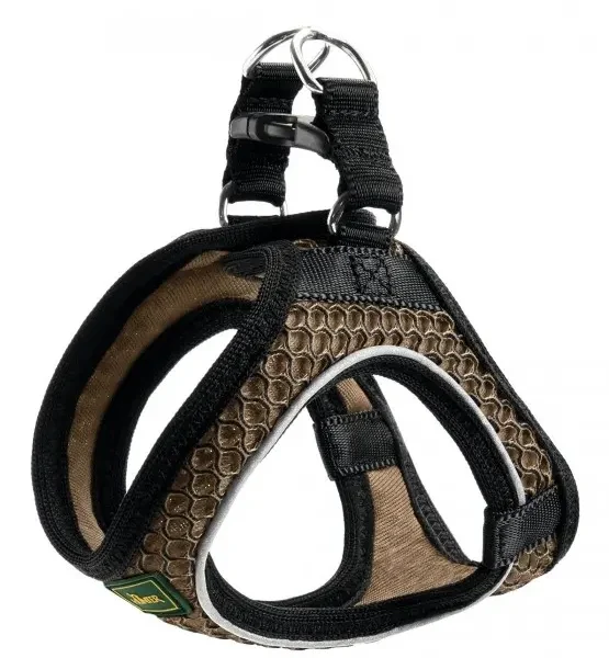 Arnés hilo comfort xs de malla marrón con reflectante bise para mascotas
