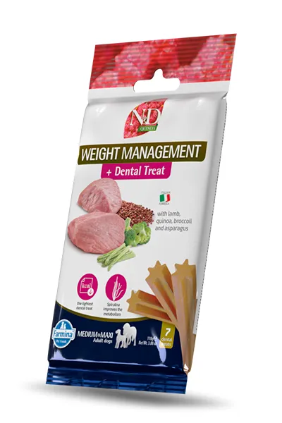 Snacks saludables para perros: farmina nd quinoa cordero control de peso 15x110g - nutrición óptima