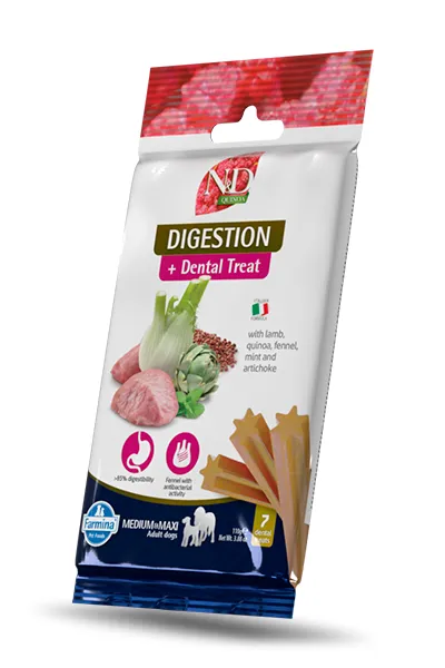 Snack digestivo para perros adultos medianos y grandes farmina nd quinoa 15x110g - salud y nutrición ideal