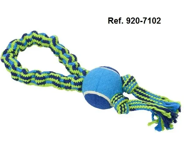 Juguete para perro buster: cuerda elástica con pelota de tenis 33cm kruuse