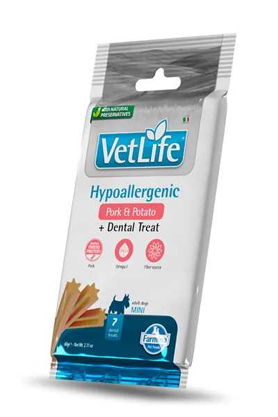 Snack hipoalergénico para perros adultos mini: farmina vet life cerdo 15x60 gramos