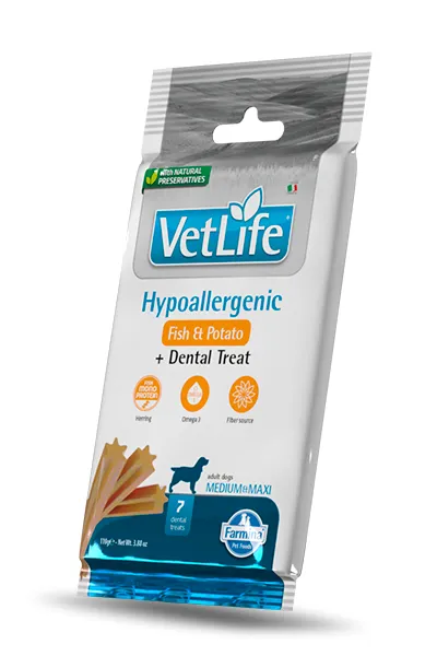 Farmina vet life hypo pescado para perros adultos medianos - 15x110 gramos de delicias saludables