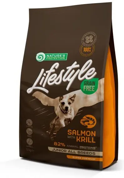 Alimento natural para cachorros sin granos: nature’s p dog lifestyle gf junior salmón