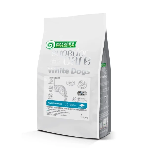 Alimento grain free para perros adultos: nature’s pescado blanco 4kg