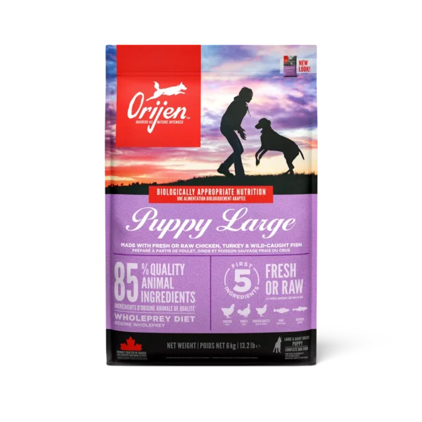 Pienso orijen puppy large 11,4kg: nutrición premium para cachorros grandes