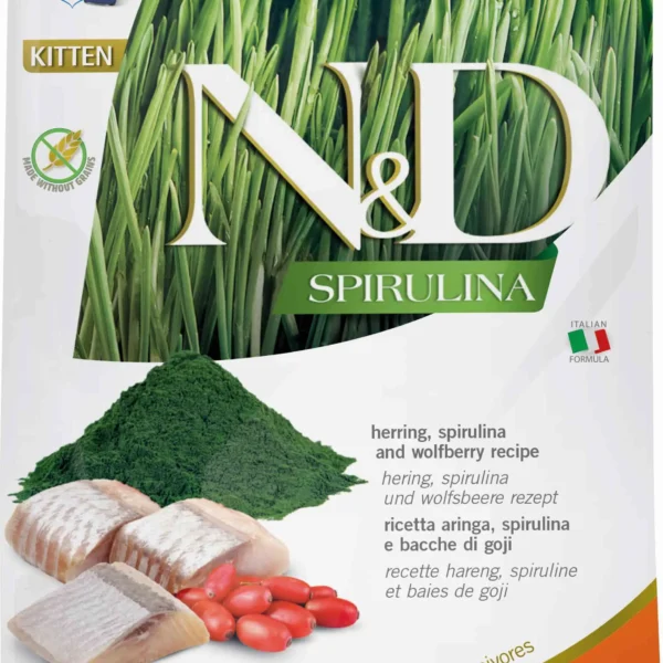 Alimento para gatitos farmina nd spirulina y arenque 1.5kg - nutrición óptima