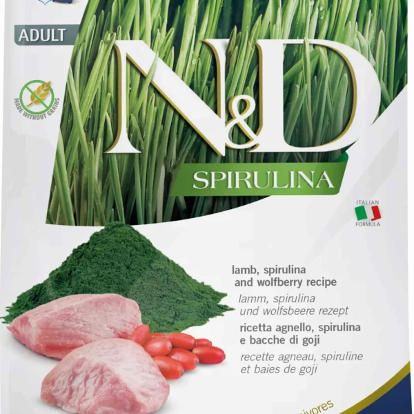 Alimento natural para gatos farmina nd spirulina y cordero 1.5kg