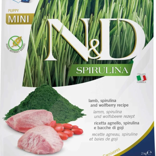 Alimento para cachorros mini farmina nd spirulina y cordero 2kg