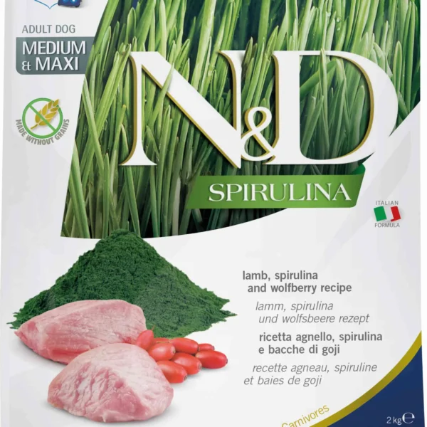Alimento para perros medianos y grandes farmina nd cordero con espirulina 2kg