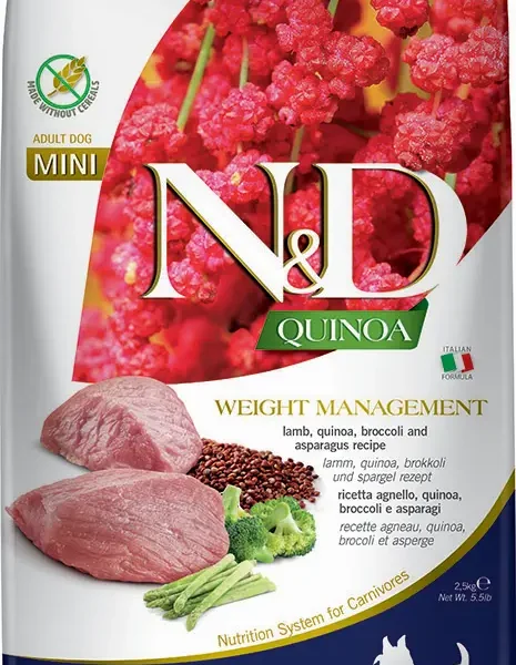Farmina nd quinoa control de peso para perros mini cordero 2.5kg