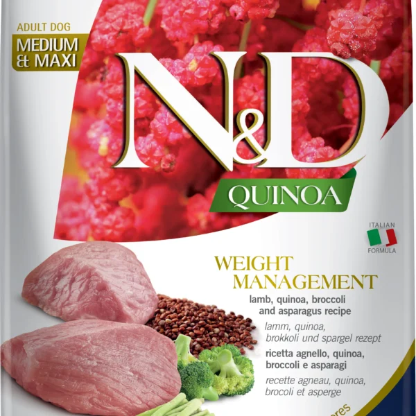 Control de peso para perros: farmina nd quinoa cordero mediano