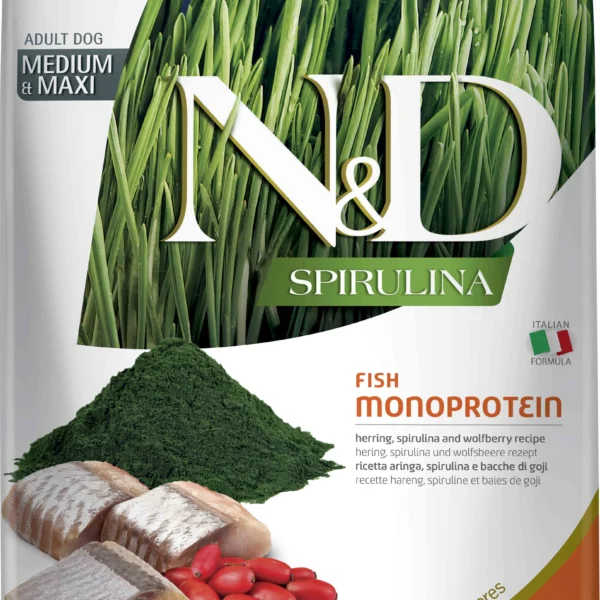 Compra farmina nd dog spirulina arenque para perros medianos y grandes 7kg