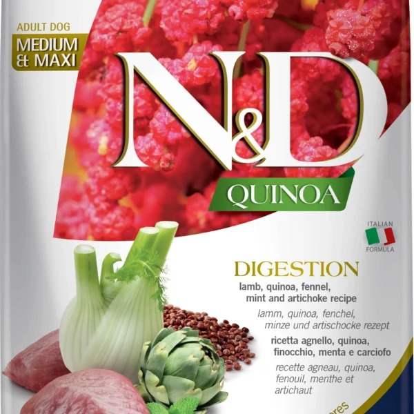 Farmina nd quinoa digestión para perros medianos/grandes con cordero 7kg
