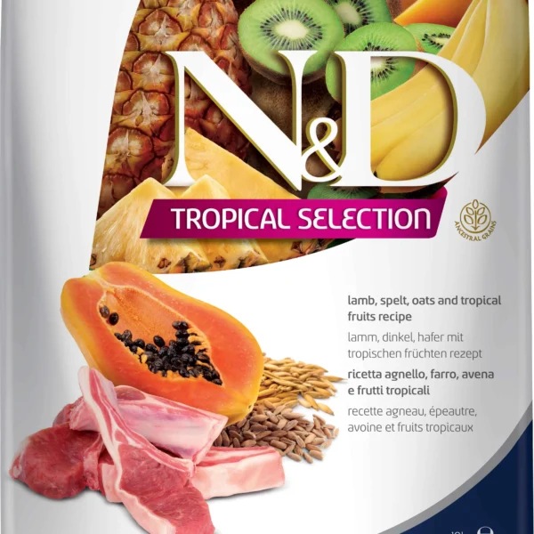Pienso farmina nd tropical maxi cordero 10kg para perros medianos y grandes