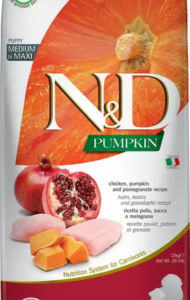 Alimento para cachorros medianos y grandes farmina nd calabaza y pollo 12kg
