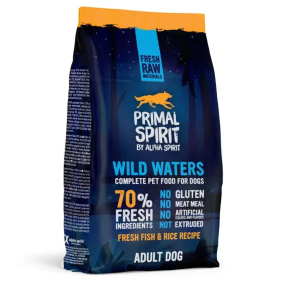 Pienso alpha spirit canine primal 70% wild waters 1kg: nutrición natural para perros