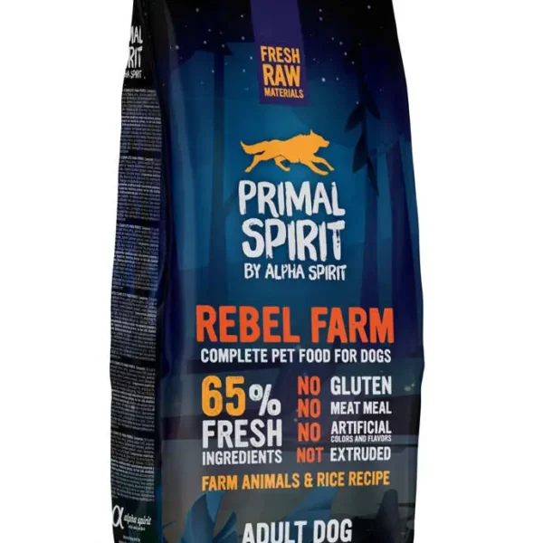 Alpha spirit canine primal 65% rebel fram 12kg