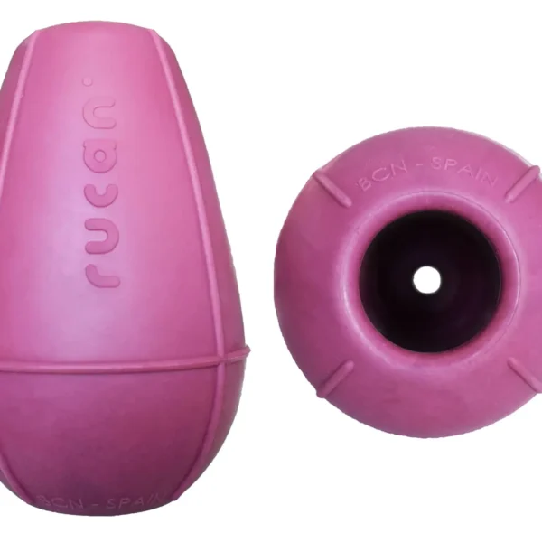 Juguete de caucho natural para perros conic lila grande - alta dureza, rebote irregular, rellenable y seguro - fabricado en españa por rucan