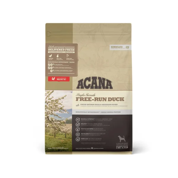 Acana canine adult pato libre 2kg: alimento premium para perros adultos