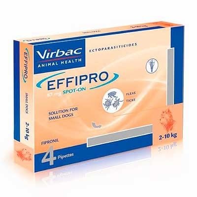 EFFIPRO 67 MG SPOT ON PERRO 1-10 Kg 4 Pipetas