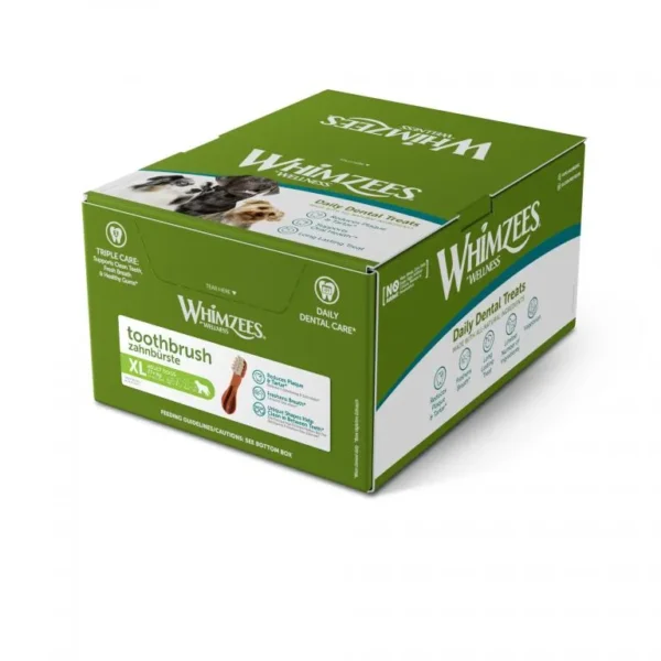 Cepillo dental para perros xl whimzees – caja de 18 unidades para higiene oral perfecta