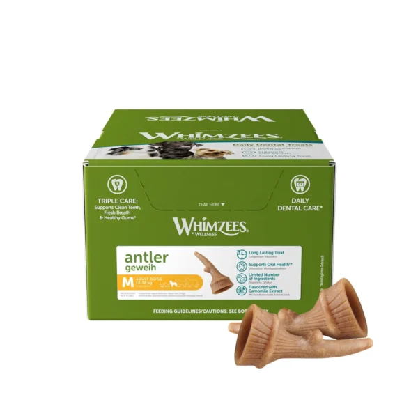 Whimzees Occupy Antler Box M 66 kpl: Luonnollisia leluja terveille koirille