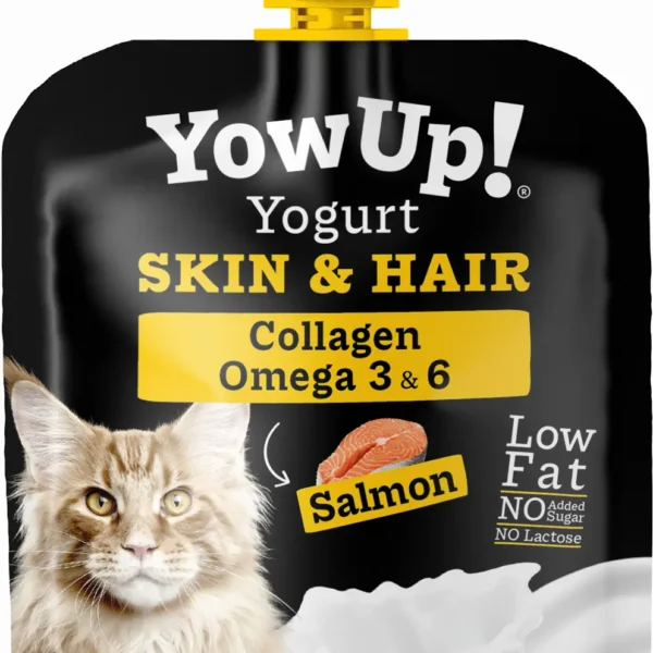 Yow up pouch: yogur para gatos con cuidado de la piel y sabor irresistible