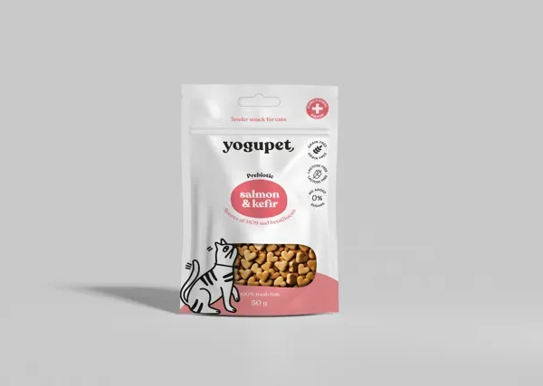 Snack semihúmedo para perros yogupet: salmón y kéfir en pack 10x100 gramos - nutrición y sabor