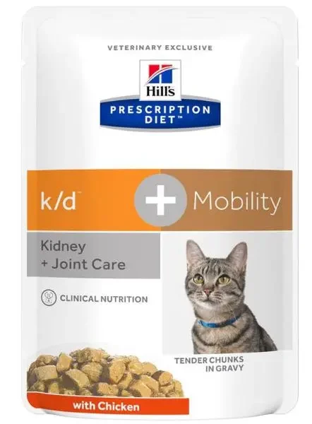 Comida para gatos hill’s hpd feline k/d plus mobility 12x85g – salud renal y movilidad mejorada