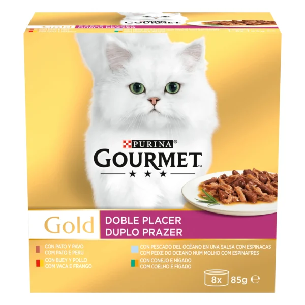 Compra gourmet gold multi doble placer surtido 8x85g - comida húmeda saludable para gatos adultos