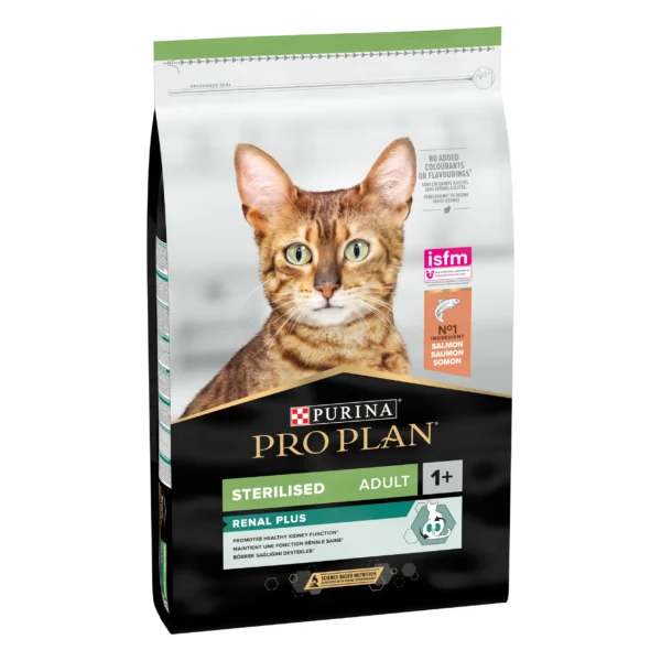 Pro plan feline adult sterilised salmon 10kg - alimento seco para gatos con piel sensible, vitaminas y omega 3 y 6
