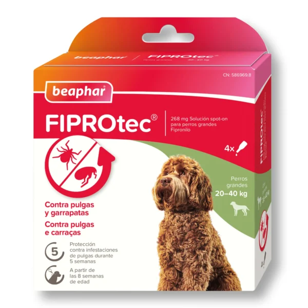 Beaphar fiprotec spot on perro grande 20-40kg 4 pip x 2,68ml