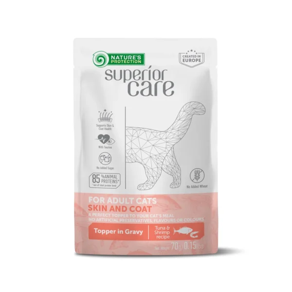 Nature’s p sc topper para gato adulto - atún y camarón 24x70g | comida húmeda saludable